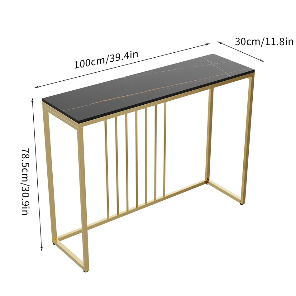 Console Table for Entryway Minimalistic Living Room Furniture Sofa Side Table with Strong Metal Stand