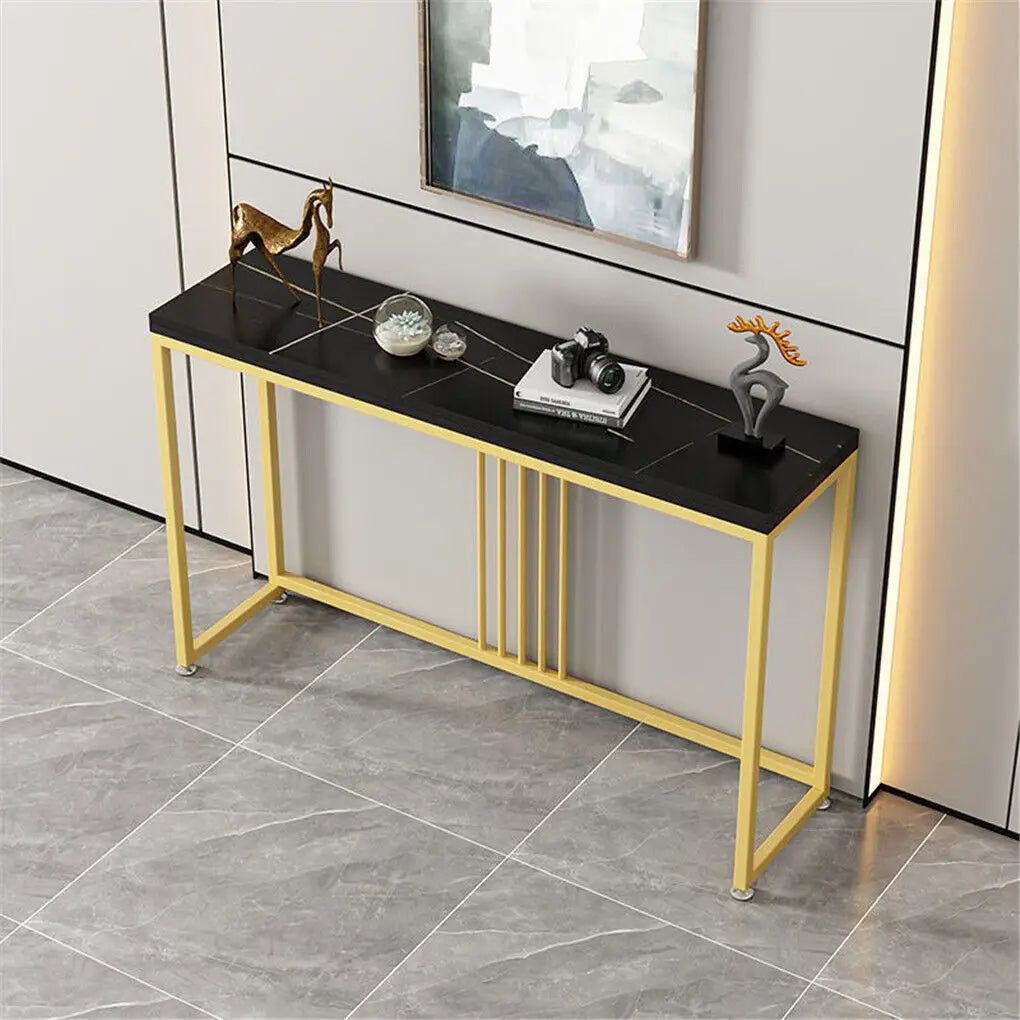 Console Table for Entryway Minimalistic Living Room Furniture Sofa Side Table with Strong Metal Stand