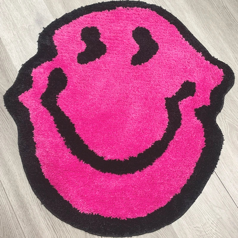 Twisted Smiling Plush Carpet Rug – Handmade Fluffy Area Rug for Bedroom and Bathroom