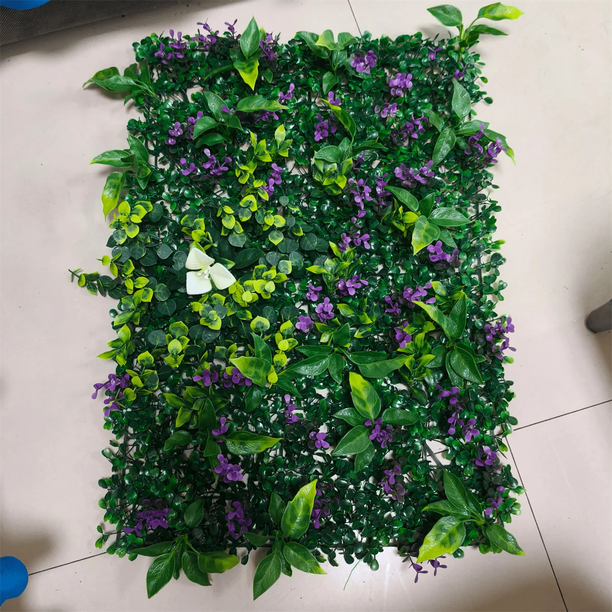 1pc Hanging Plant Wall Panel Plastic Green Plants With Flowers For Indoor Outdoor Courtyard Cafes Home Offices Garden Decor