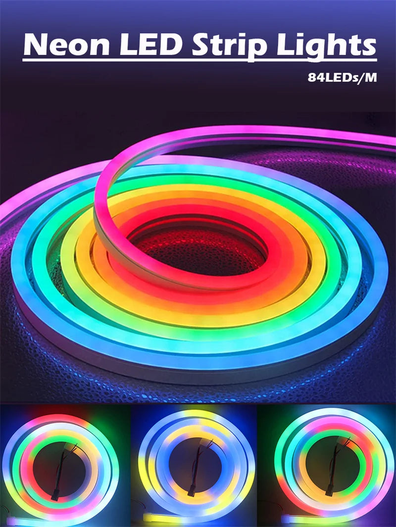 RGBIC Neon Rope Light – 10 m LED Strip with Chasing Effect