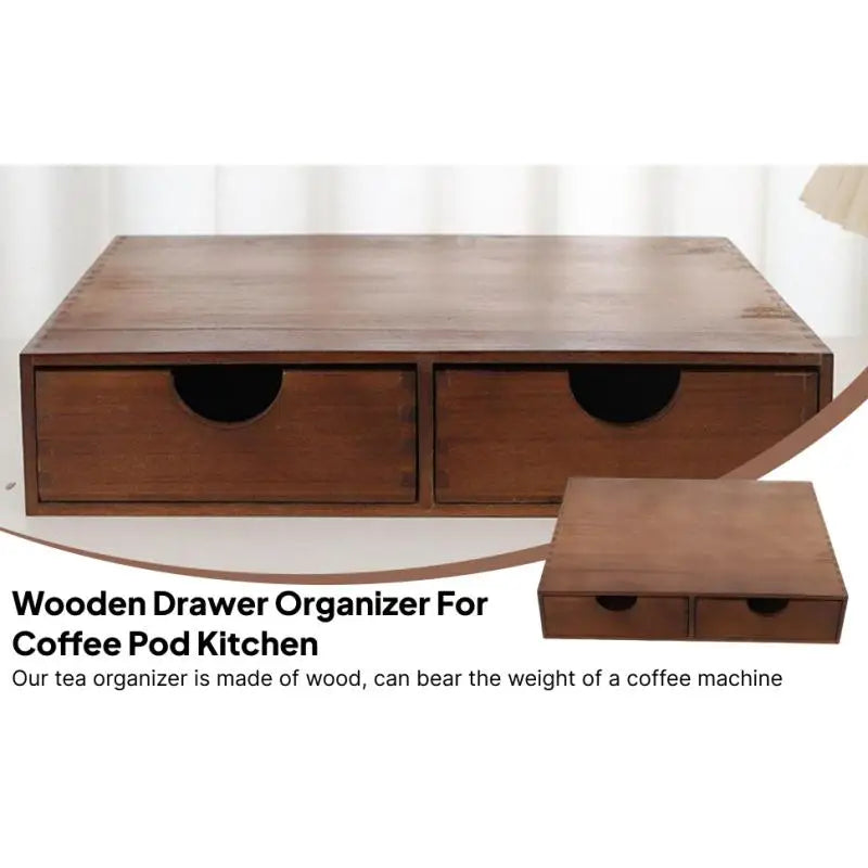 Wooden Coffee Pod Storage Drawer – Tea & Capsule Organizer for Coffee Stations