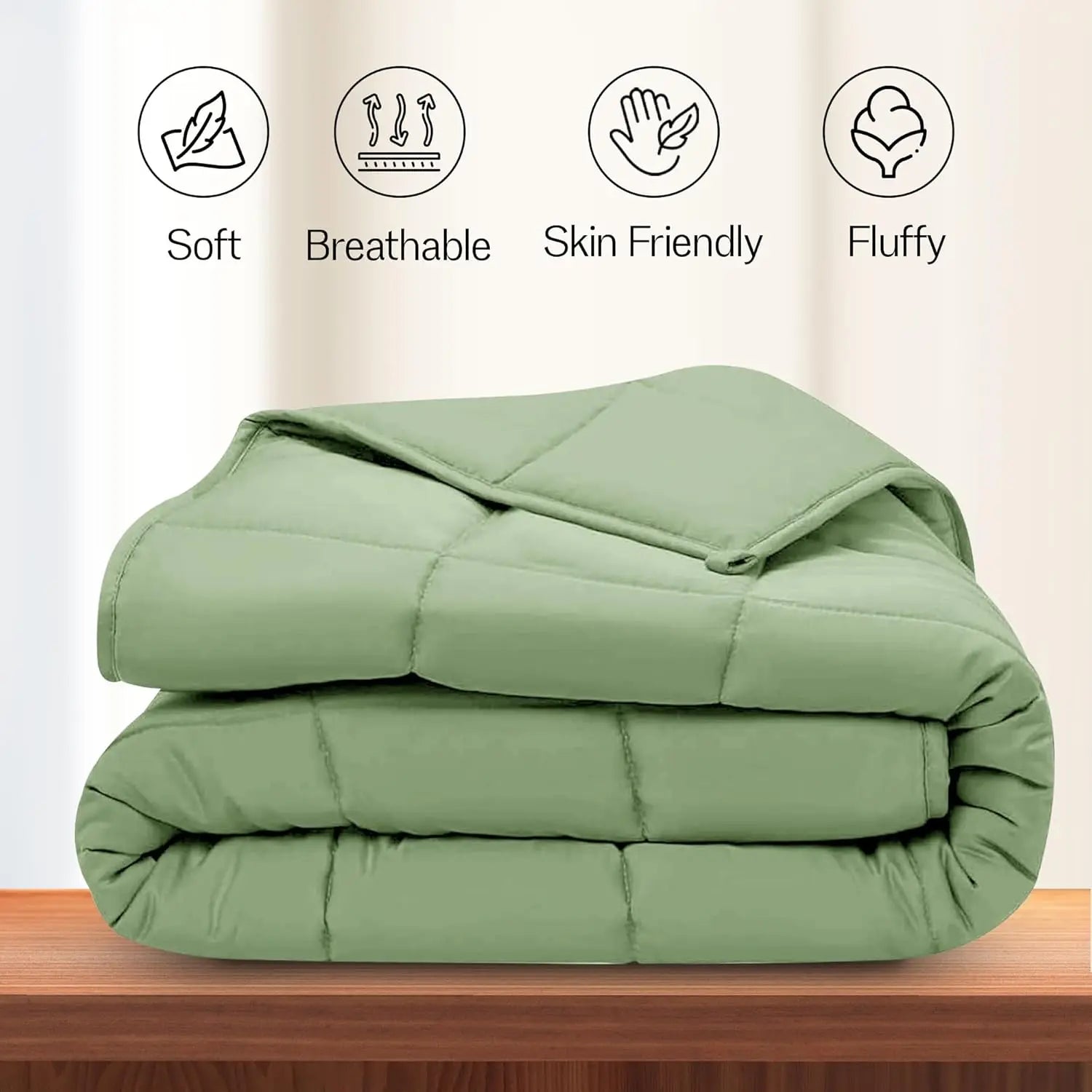 Lux Decor 1Pc Bed Comforter - Down Alternative Box Stitched Fluffy Comforter - Duvet Insert 102" x 90"