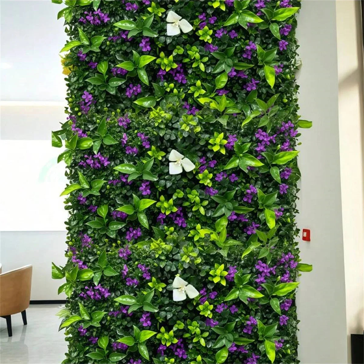 1pc Hanging Plant Wall Panel Plastic Green Plants With Flowers For Indoor Outdoor Courtyard Cafes Home Offices Garden Decor