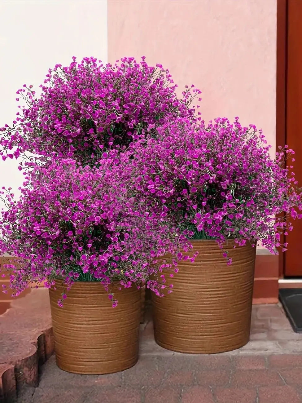 12 Bunches Outdoor Artificial Flowers UV Resistant Plastic Shrubs Decorative Plants for Garden Edging Window Boxes Fake Greene