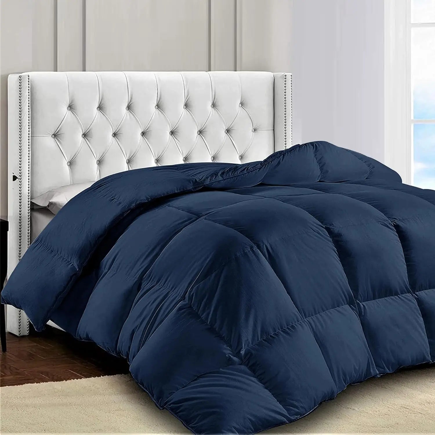 Lux Decor 1Pc Bed Comforter - Down Alternative Box Stitched Fluffy Comforter - Duvet Insert 102" x 90"