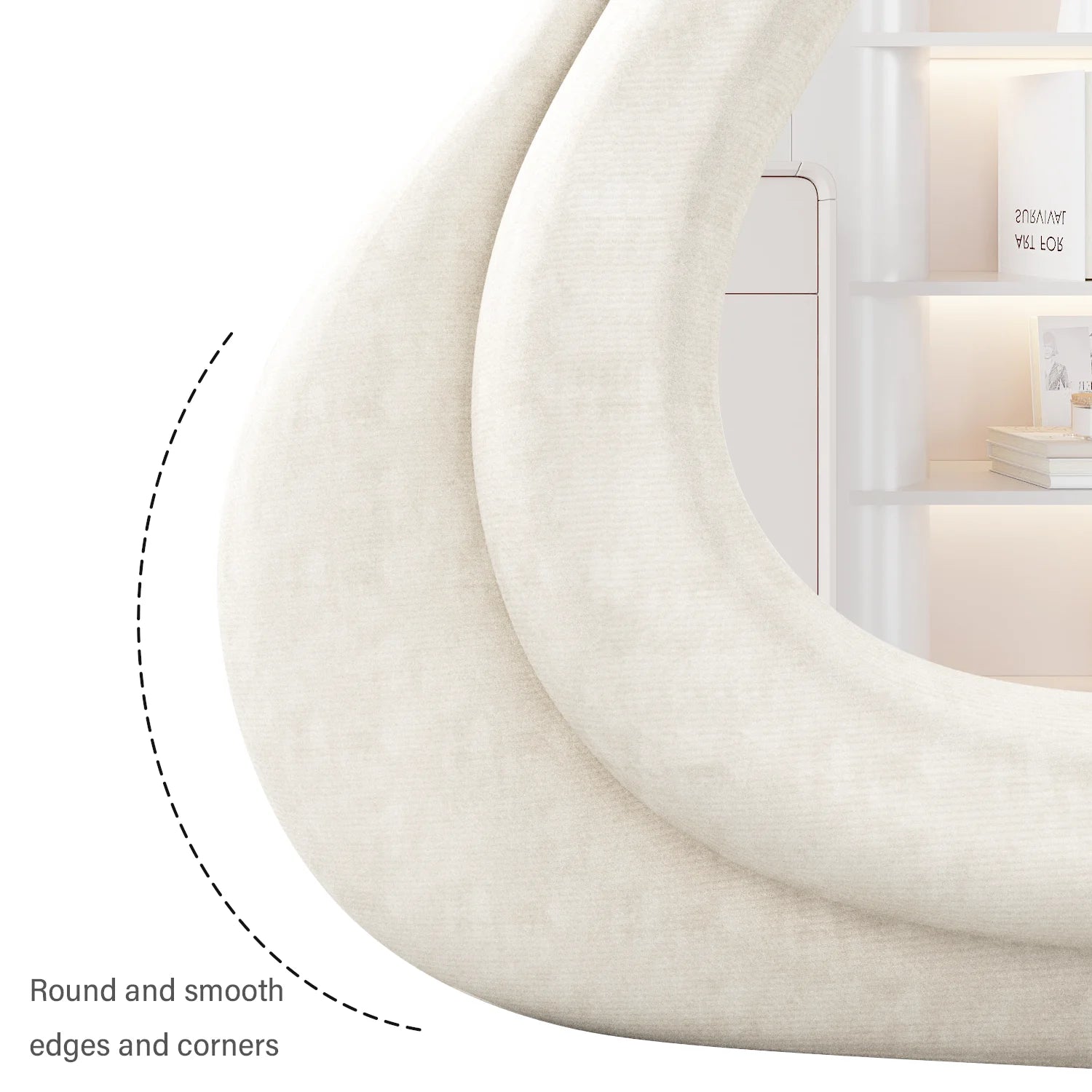 Full Length Mirror, 63" x 24" Floor Mirror, Irregular Wavy Mirror, Full Length Wall Mirror, Standing Flannel Wrapped Wooden