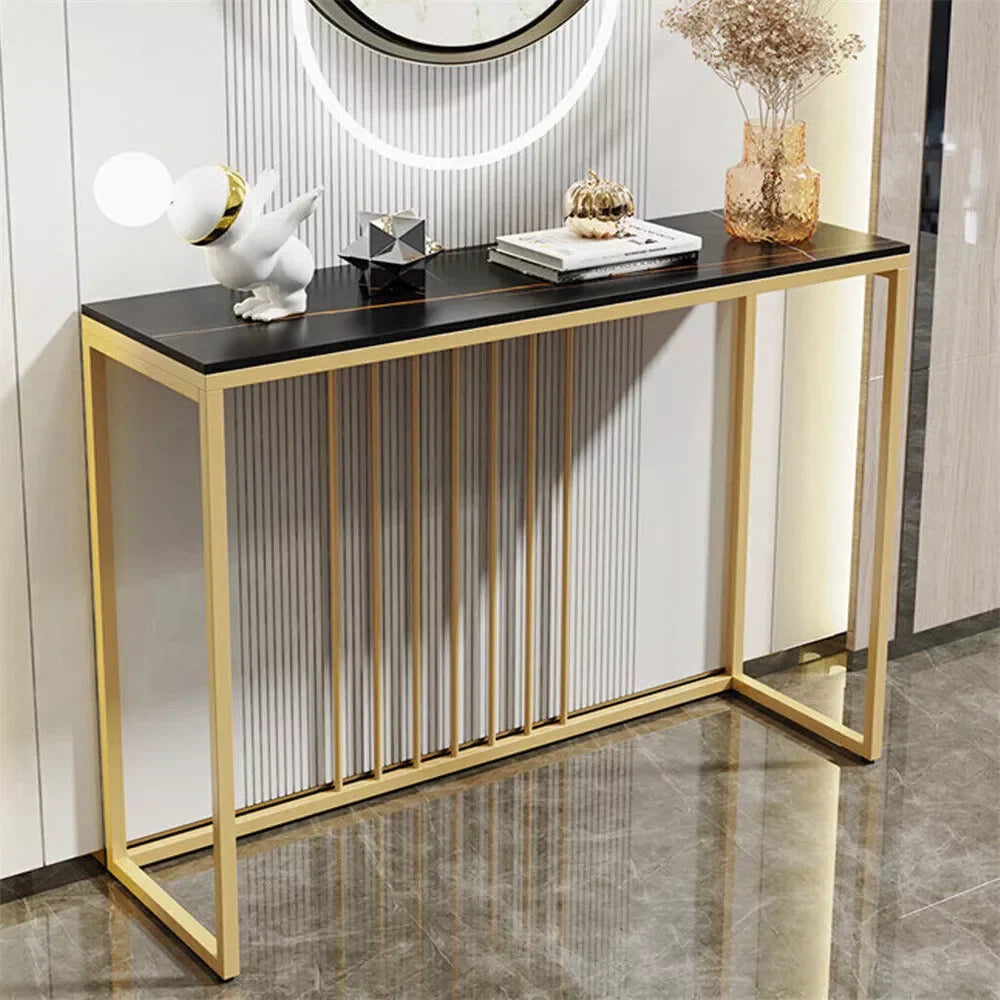 Console Table for Entryway Minimalistic Living Room Furniture Sofa Side Table with Strong Metal Stand