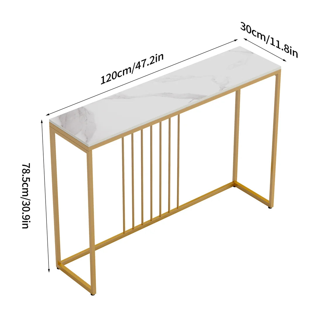 Console Table for Entryway Minimalistic Living Room Furniture Sofa Side Table with Strong Metal Stand