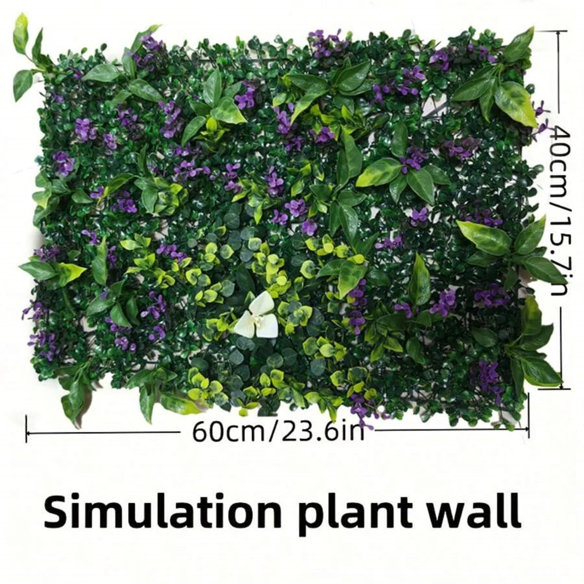 1pc Hanging Plant Wall Panel Plastic Green Plants With Flowers For Indoor Outdoor Courtyard Cafes Home Offices Garden Decor