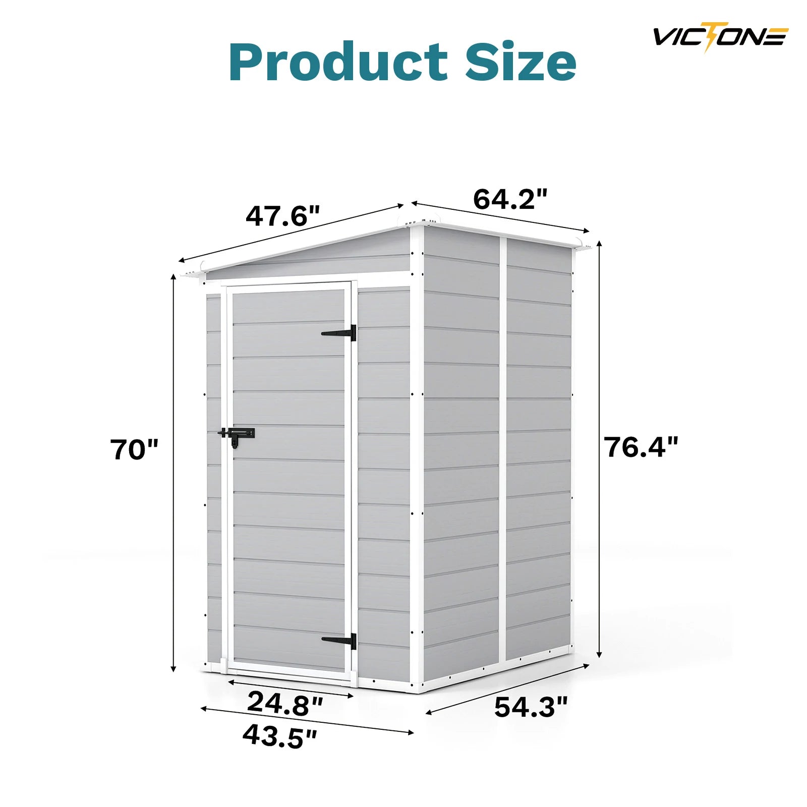 Victone 5x4 FT Plastic Outdoor Storage hed With Floor, Resin Storage shed &Lockable & Window Door For Patio Furniture