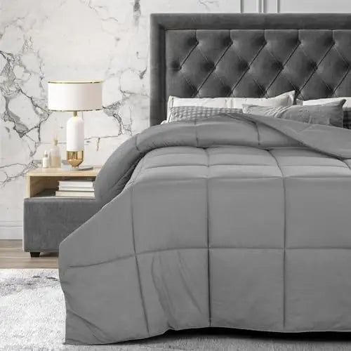 Lux Decor 1Pc Bed Comforter - Down Alternative Box Stitched Fluffy Comforter - Duvet Insert 102" x 90"