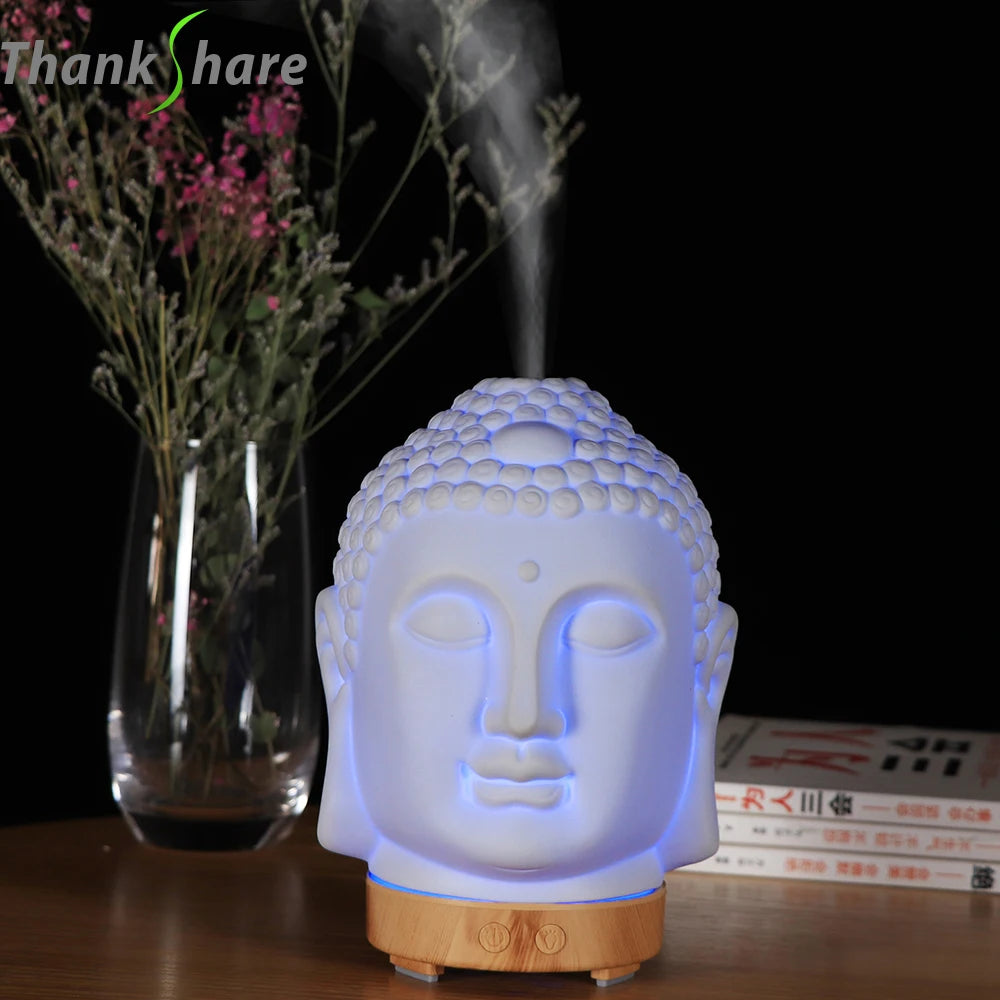 Buddha Head Essential Oil Diffuser – 100 ml Aromatherapy Humidifier