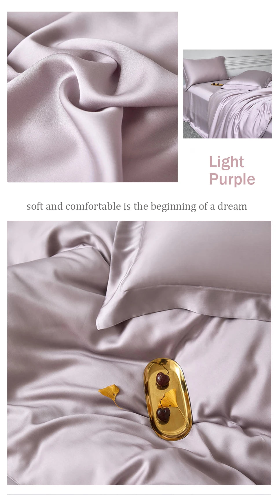 Lofuka Luxury Beauty 100% Silk Bedding Set Pure Silk Women Quilt Cover Double Flat Sheet Fitted Sheet Pillowcase For Deep Sleep