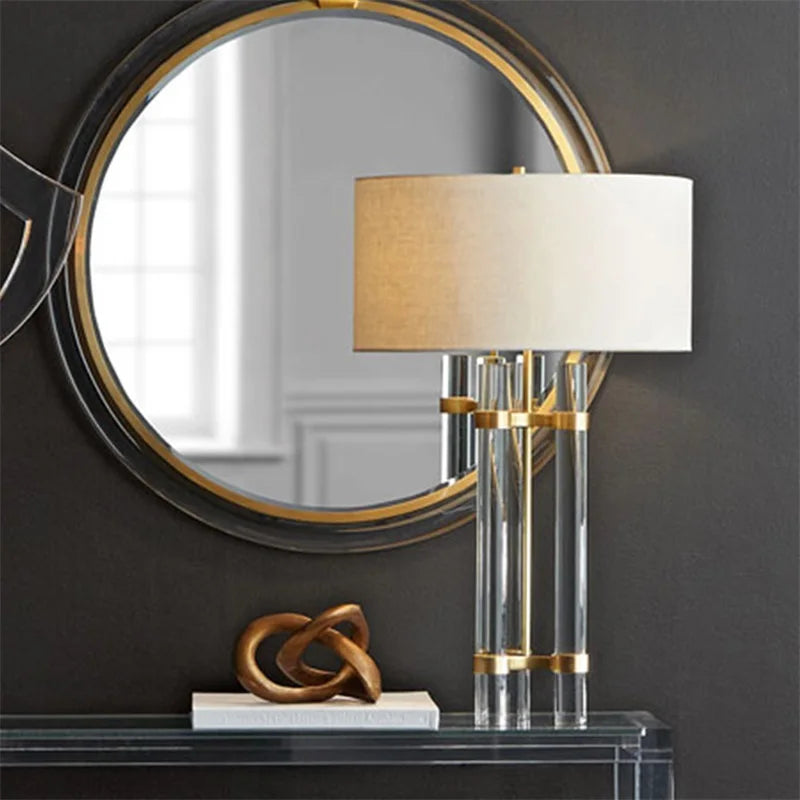 BRIGHT Contemporary Crystal Table Lamp - Luxury Creative LED Decorative Desk Light for Home Dining Room