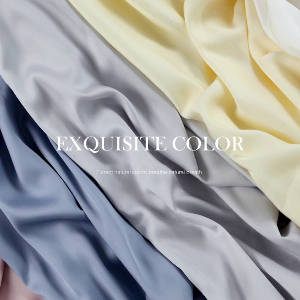 Lofuka Luxury Beauty 100% Silk Bedding Set Pure Silk Women Quilt Cover Double Flat Sheet Fitted Sheet Pillowcase For Deep Sleep