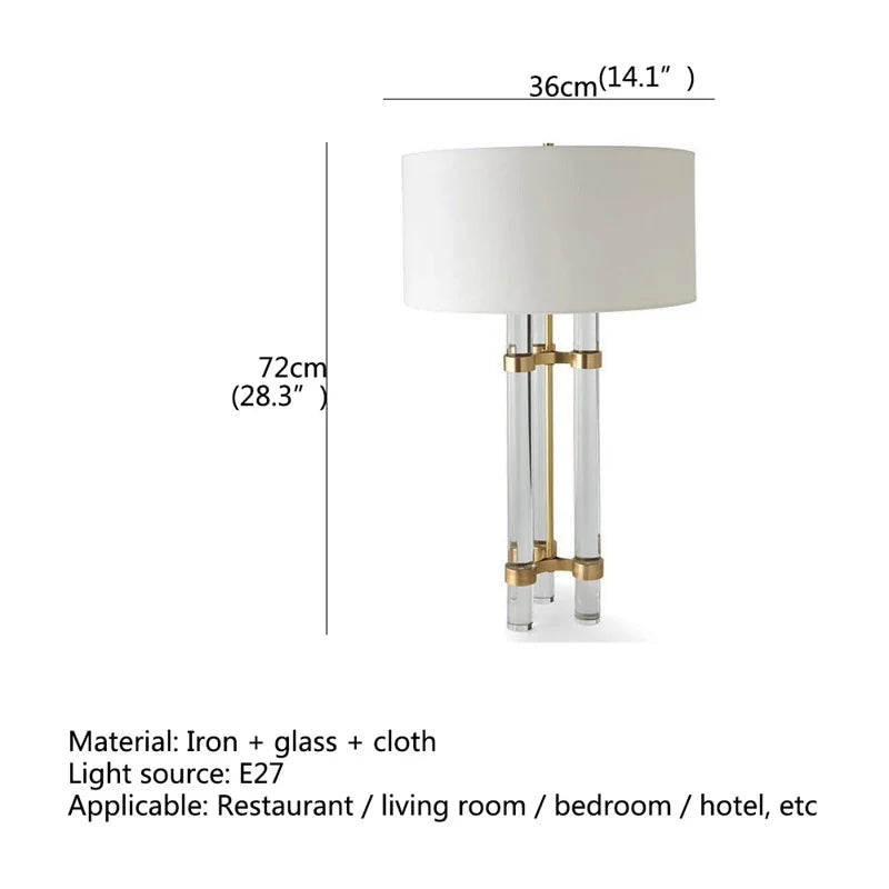 BRIGHT Contemporary Crystal Table Lamp - Luxury Creative LED Decorative Desk Light for Home Dining Room
