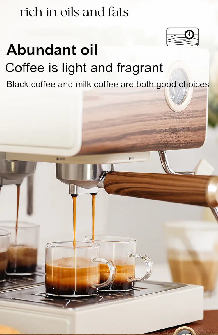 Stainless Steel Italian Semi-Automatic Espresso Machine with Steam Milk Frother