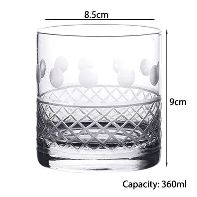 Whiskey Glass, Old Fashioned Rocks Glasses Tumblers, Glassware for Cocktail Scotch, Bourbon, Gin, Voldka, Brandy