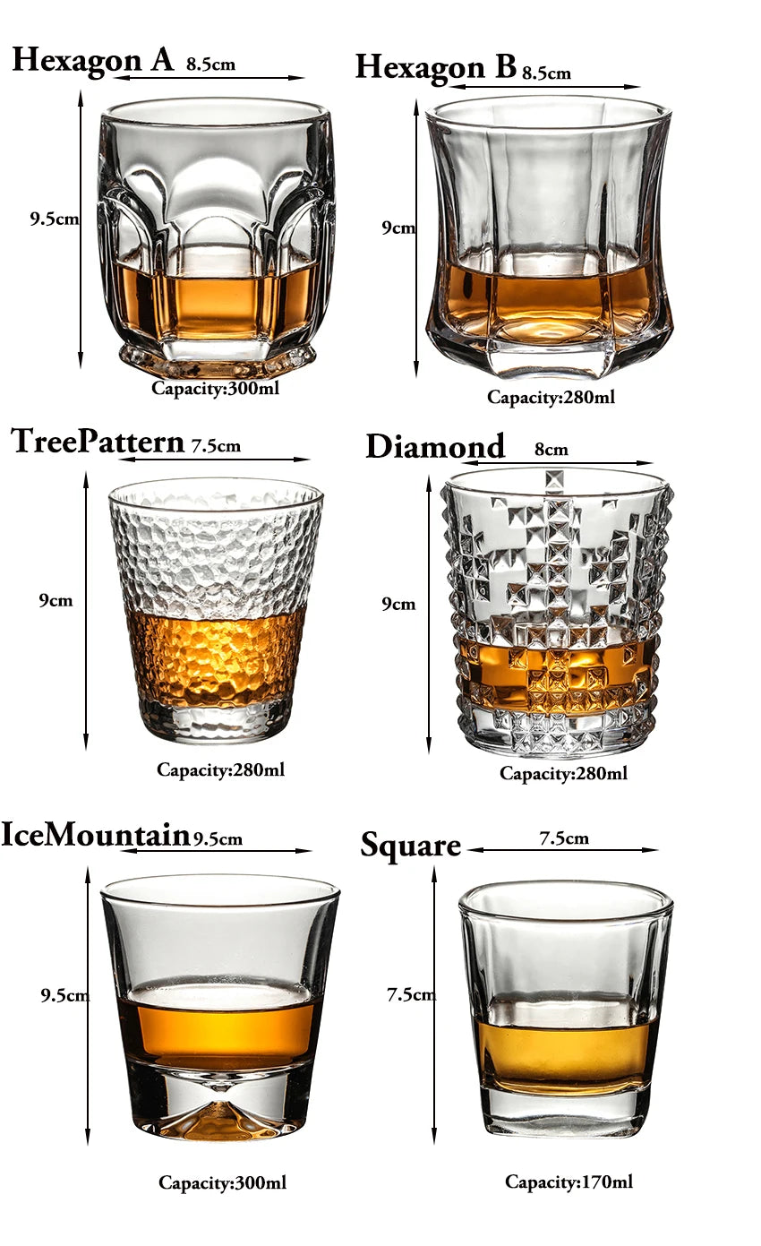 Whiskey Glasses,Scotch Glasses,Old Fashioned Whiskey Glasses/Perfect Gift for Scotch Lovers/Style Glassware for Bourbon/Rum