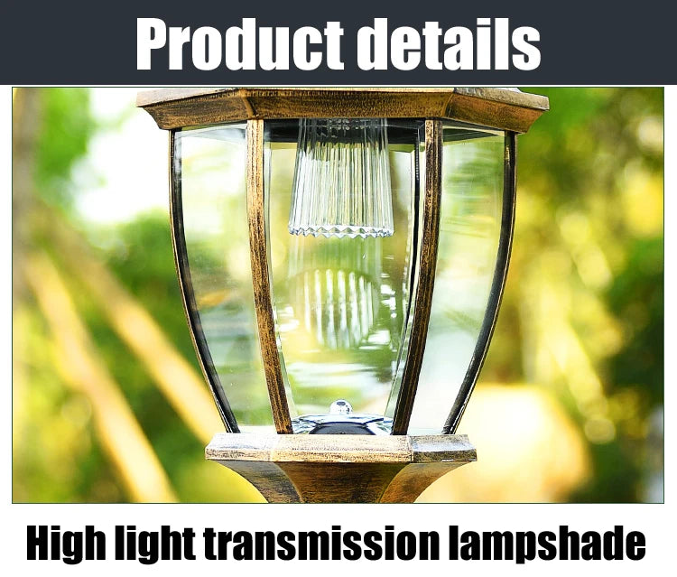 Led Outdoor European Style Courtyard Garden, Villa Aluminum Solar Street Light ≈260CM