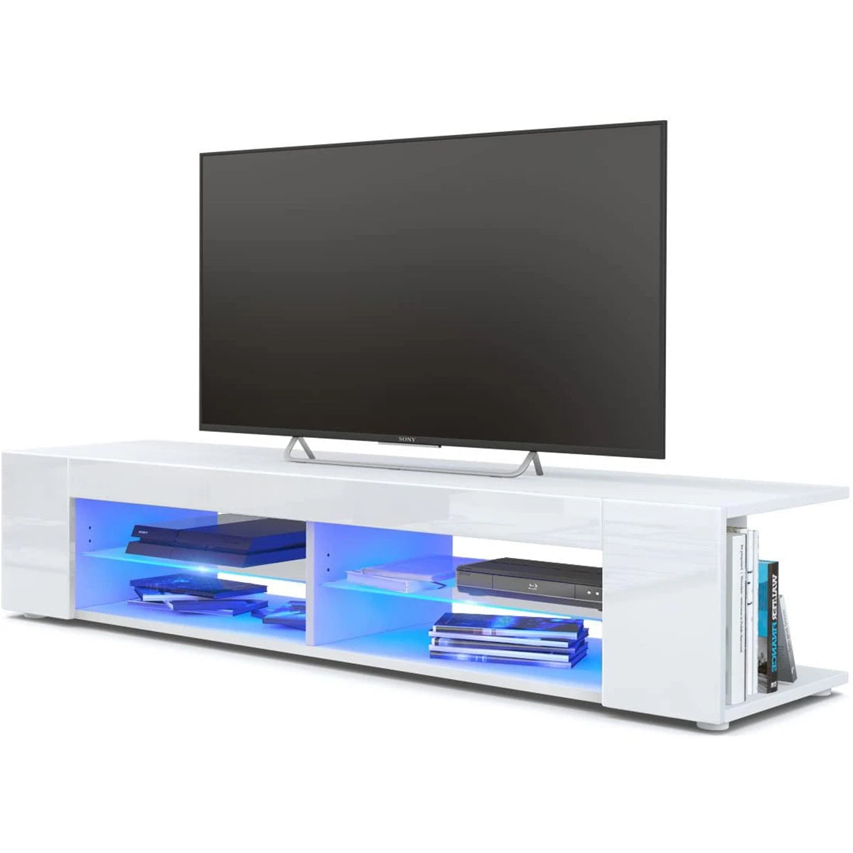 57 Inch Luxury High Capacity TV Cabinet Modern LED TV Stand Living Room Furniture High Gloss TV Unit Console Home Furnishings