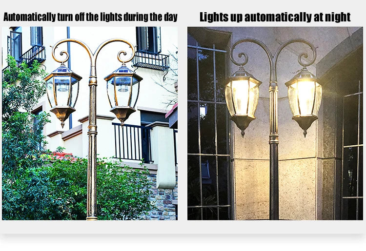 Led Outdoor European Style Courtyard Garden, Villa Aluminum Solar Street Light ≈260CM