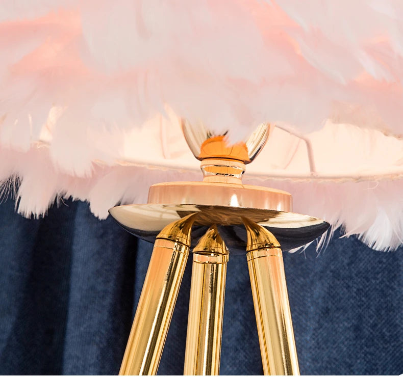 Feather Floor Lamp Living Room Sofa Simple Light Luxury Lamp Nordic Creative Ins Girl Net Red Warm Romantic Bedroom Lamp