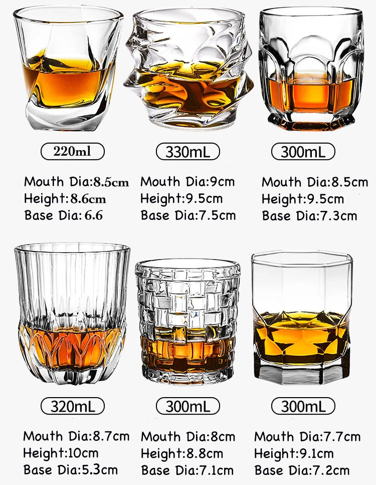 Fashion Whiskey Glasses, Scotch Whisky, Bourbon, Cocktails, RUM, Durable Whiskey Glasses