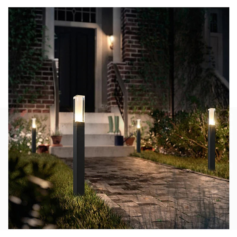 AC12V Outdoor 10W LED Lawn Lamp New Style Waterproof IP65 Aluminum Pillar Garden Path Square Landscape Lawn Lights AC110V 220V