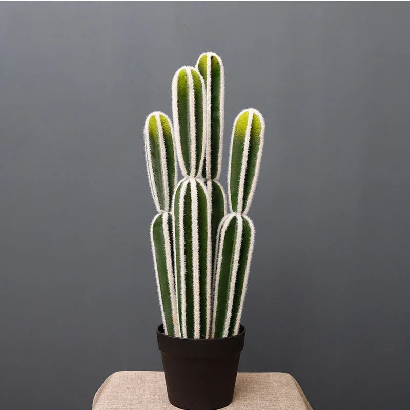 Tropical Cactus Potted Plant Column Artificial Fake Simulation Home Garden Living Room Decorative Faux Greenery