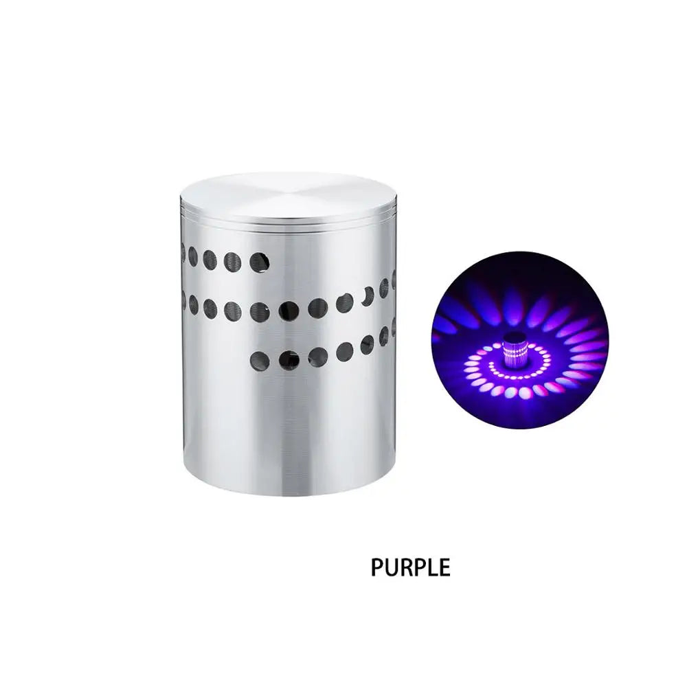 RGB Spiral Hole LED Wall Light Effect Wall Lamp Remote Controller Colorful Wandlamp Sconce For Party Bar KTV Home Decoration