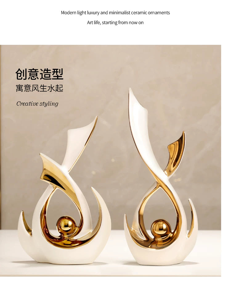 2Pcs/Home Ceramic Decorations Living Room Entrances Modern Luxury TV Cabinets Wine Cabinet Decorations