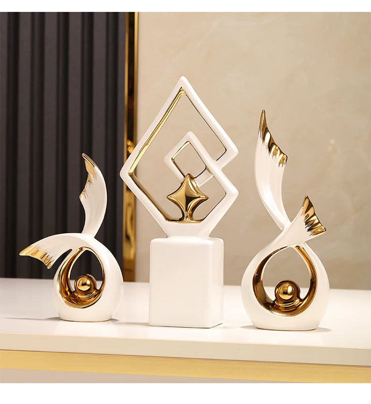 2Pcs/Home Ceramic Decorations Living Room Entrances Modern Luxury TV Cabinets Wine Cabinet Decorations