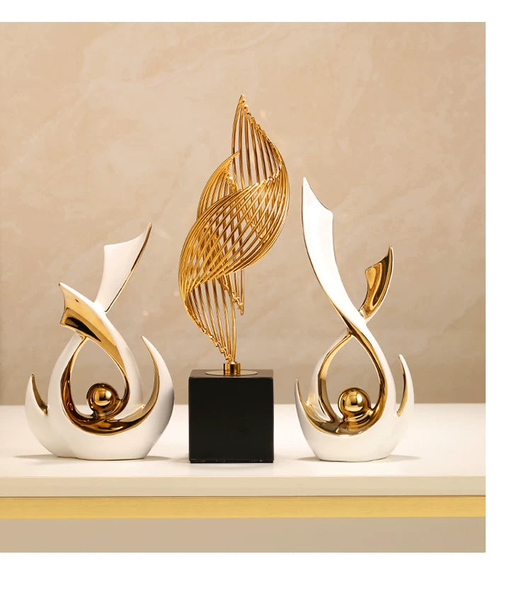 2Pcs/Home Ceramic Decorations Living Room Entrances Modern Luxury TV Cabinets Wine Cabinet Decorations