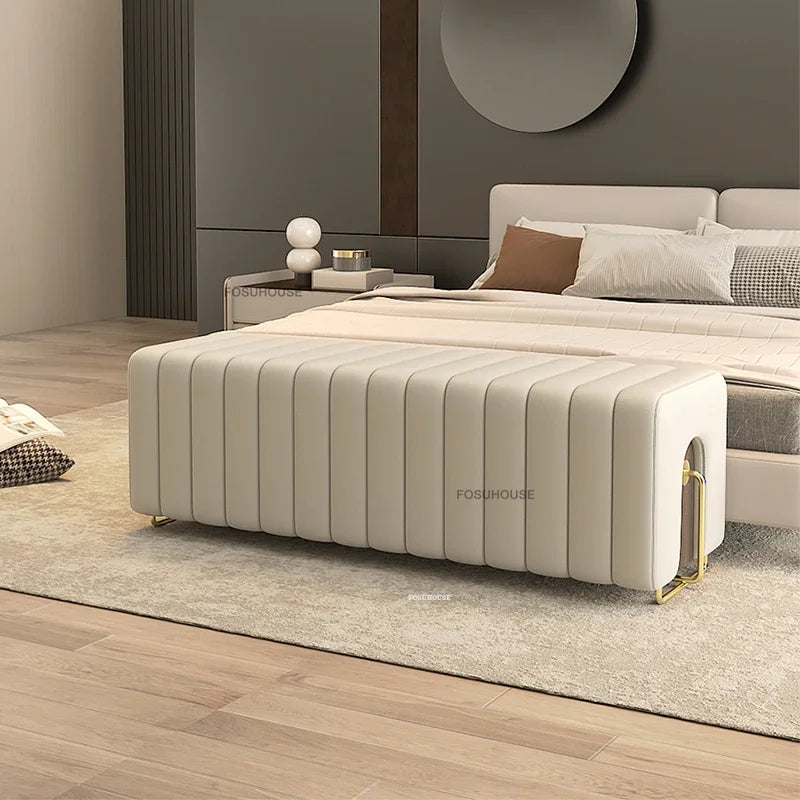 Nordic Luxury Hallway Ottoman Bench – Bedroom End & Shoe Cabinet Bench