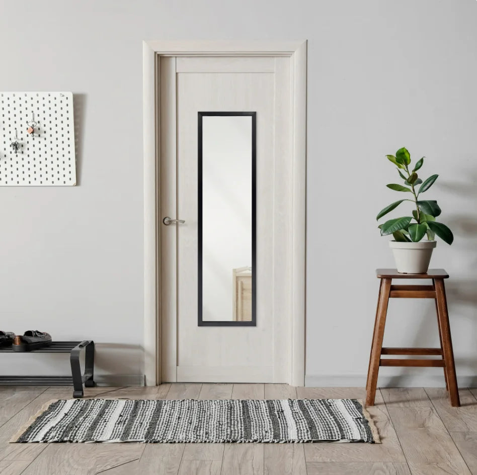 13.5" x 49.5" Full-Length Rectangular Black Mirror