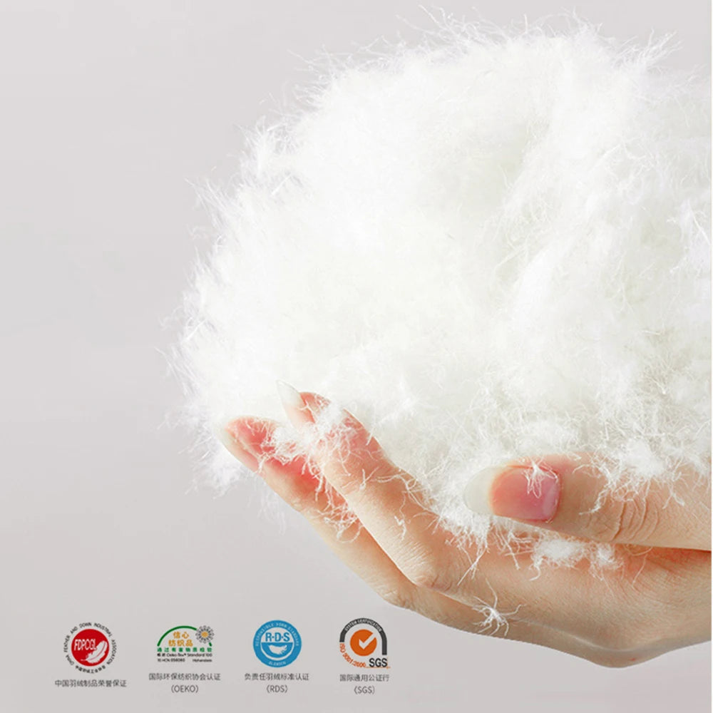 Sondeson Luxury White 100% Goose Down Pillow Down-proof Queen King 100% Cotton Bedding 3D Style Rectangle Winter Bedding Pillows