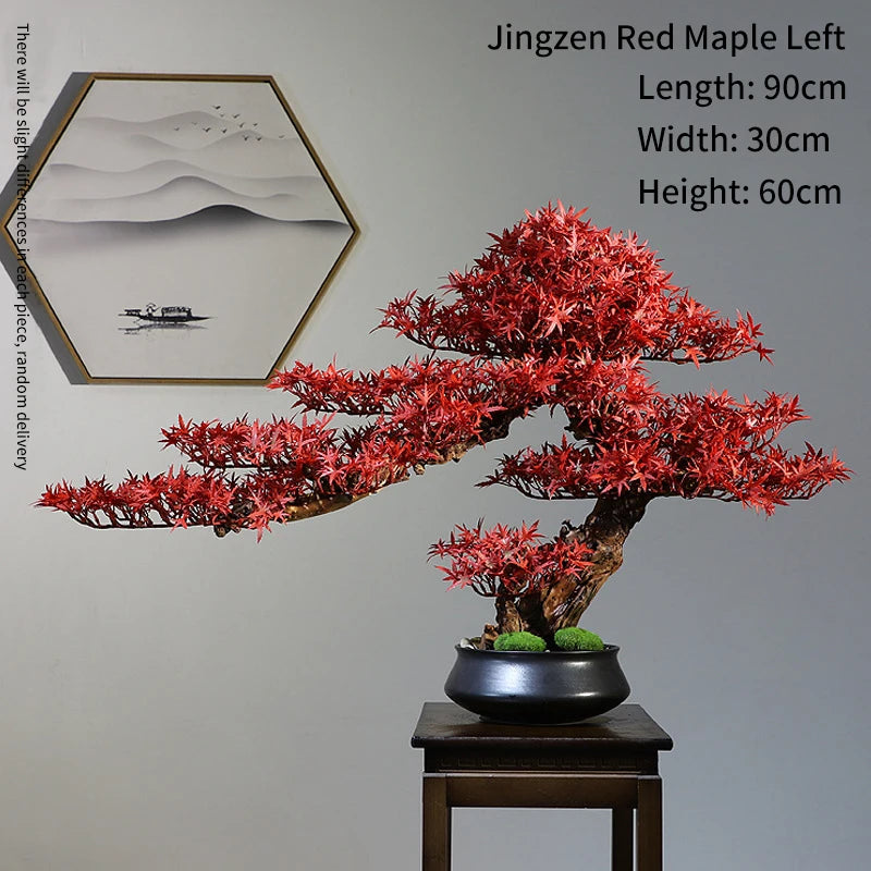 Simulation Welcome Pine Landscaping Decorations, Green Plant Bonsai Ornaments, Home, Living Room, Hotel, Porch Decoration