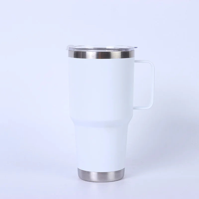 Steel Handle Vacuum Tumbler – 20oz / 30oz Double-Wall Insulated Cup