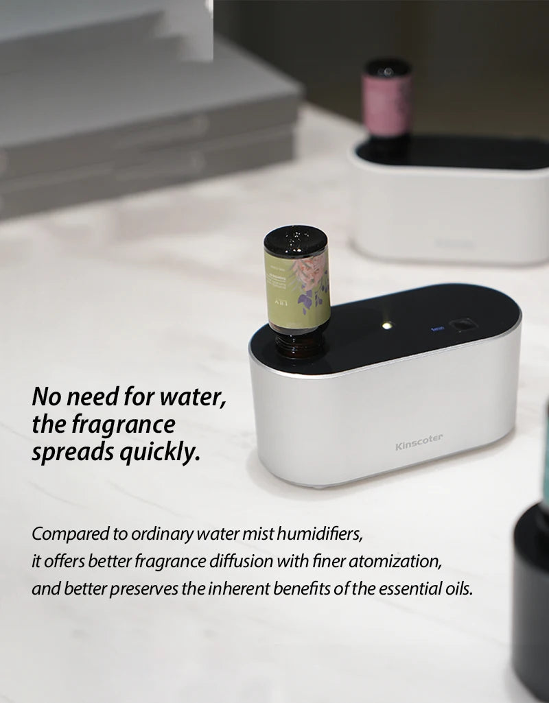 KINSCOTER Premium Portable Waterless Aroma Diffuser Compact Essential Oil Nebulizer Ideal Scent Machine for Gifting