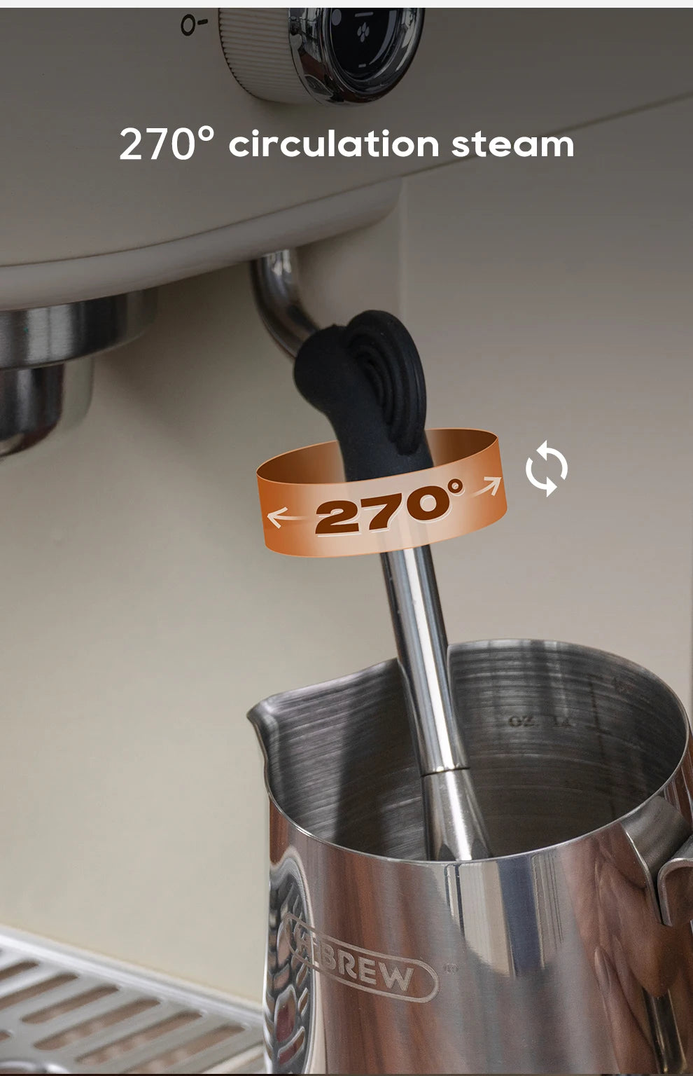 HiBREW 20 Bar Semi-Automatic Espresso Machine – Hot & Cold Cappuccino Maker (H10B)