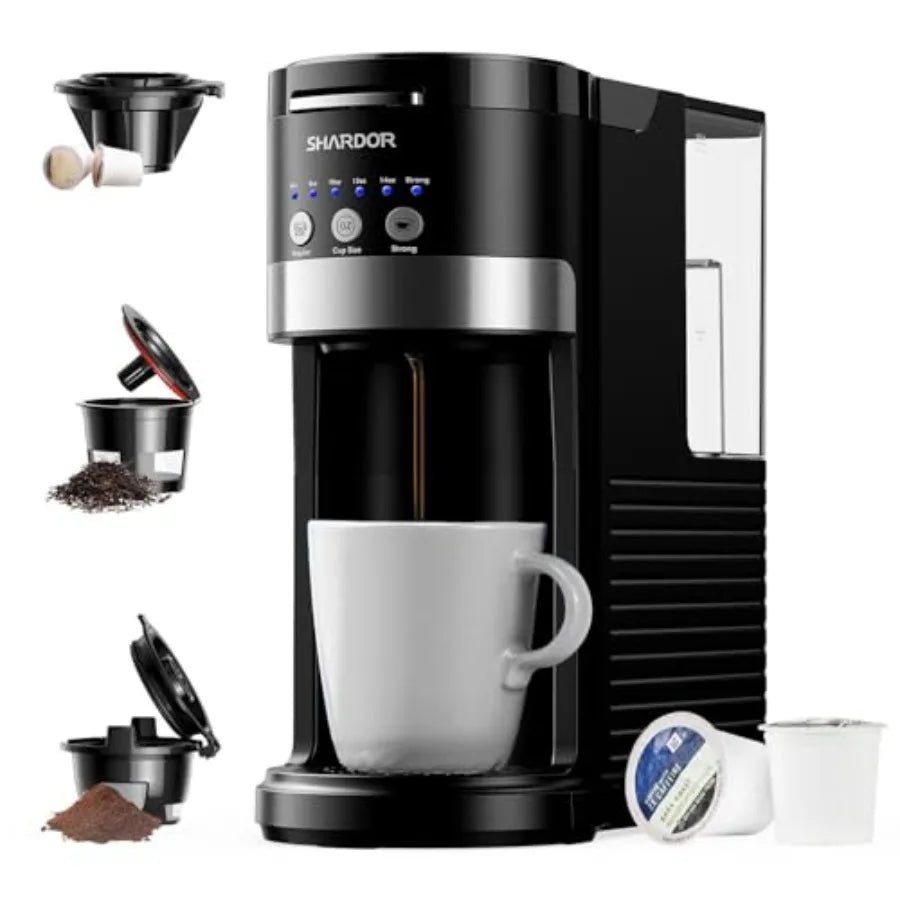 3-in-1 Single Serve Coffee Maker – K-Cup Pod, Ground Coffee & Tea Brewer (6–14 oz)