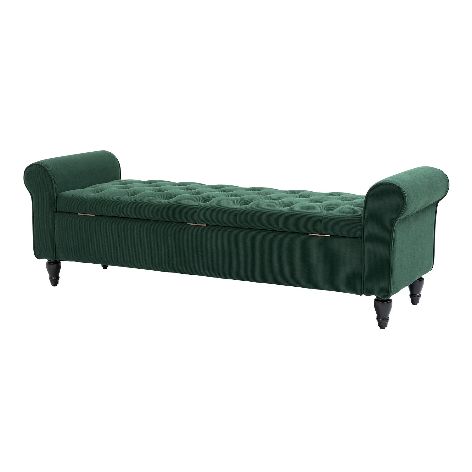 Storage Ottoman Bench – 63″ Upholstered Tufted End-of-Bed Bench