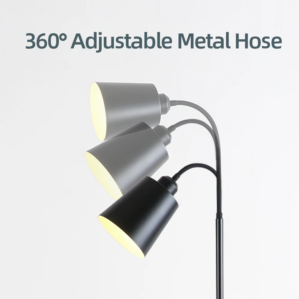 LED Floor Lamp For Living Room Adjustable Gooseneck Stand Light Dimmable Indoor Office Study Bedroom Standing Reading Light