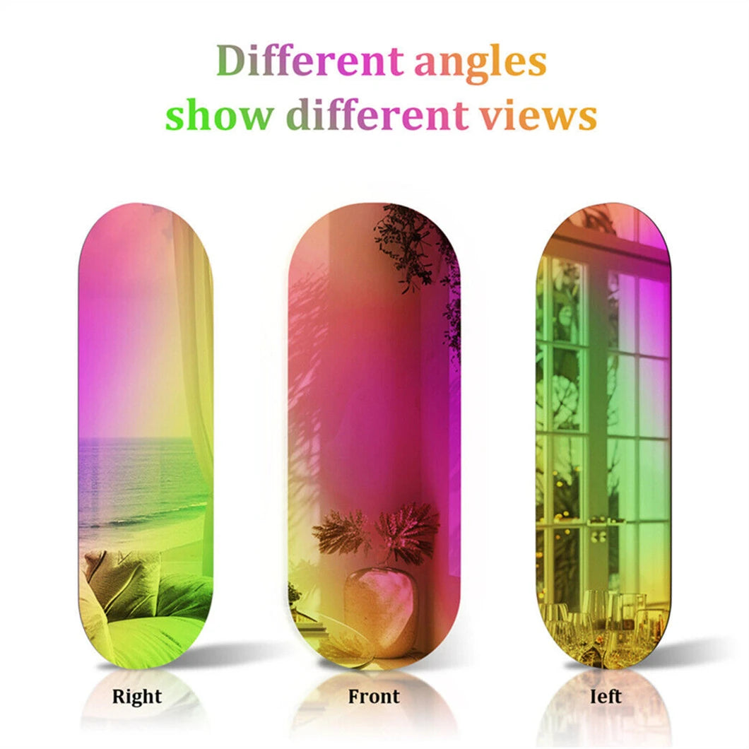 Rainbow Aesthetic Wall Mirror Dazzling Iridescent Accent Mirror Living Room Bedroom Decor