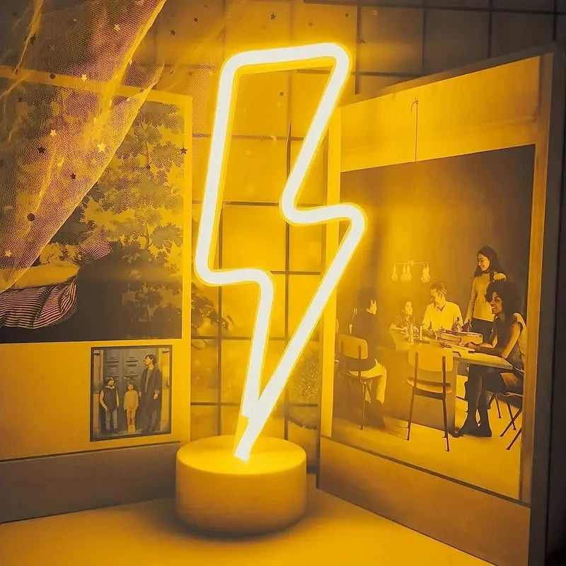 Neon Sign Lightning with base Clouds Lightning Moon Neon Led Sign for Children's Room Party Home Bar Gift Decoration