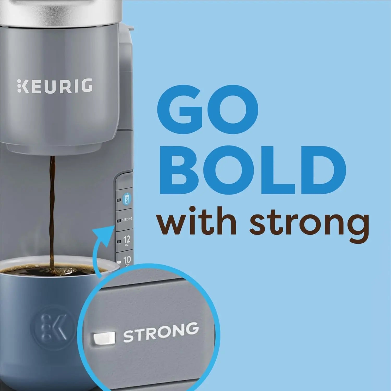 K-Iced Single Serve Coffee Maker – Hot & Cold K-Cup Pod Brewer (Gray)