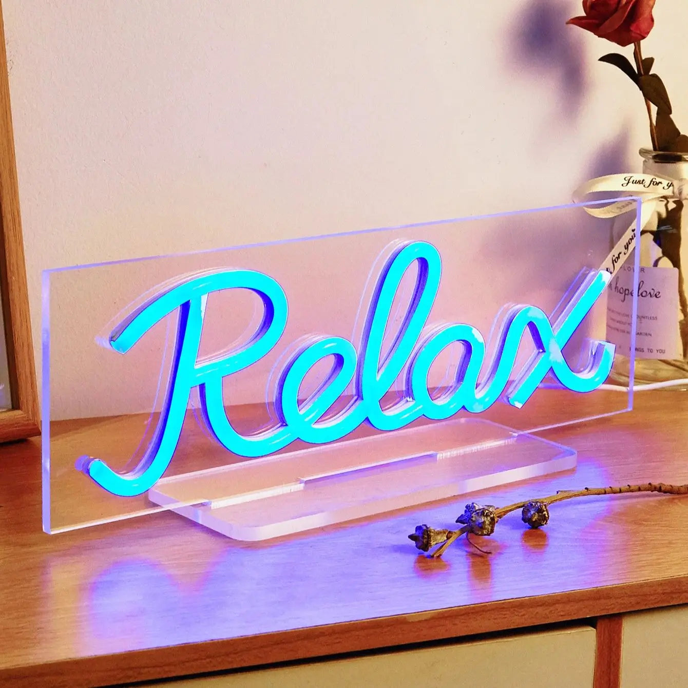Chi-buy LED Neon Desk Relax  USB Powered Neon Signs Night Light 3D Wall Art Bedroom Living Room Decor Lamp Signs
