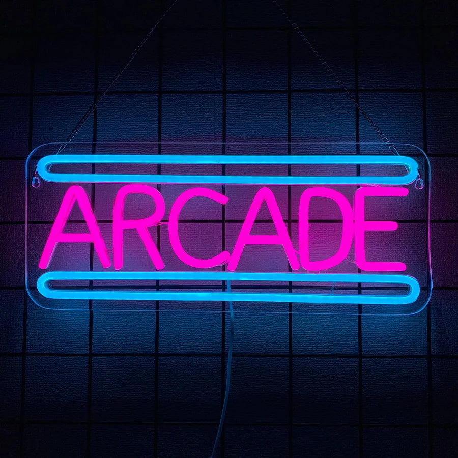 Arcade Led Neon Sign, Retro Arcade Icon, Used For Bedroom, Game Room, Man Cave Decor, The Best Arcade Gift For Teenage Boys.